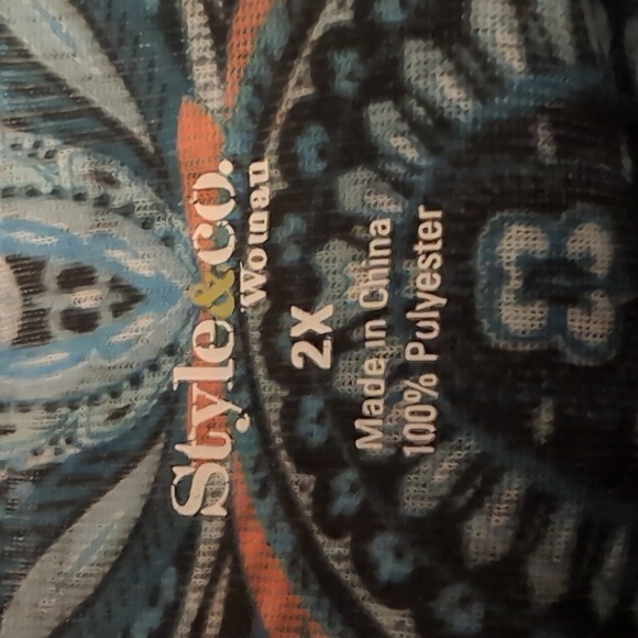 Style & Co 2X Blue Top - Picture 4 of 5